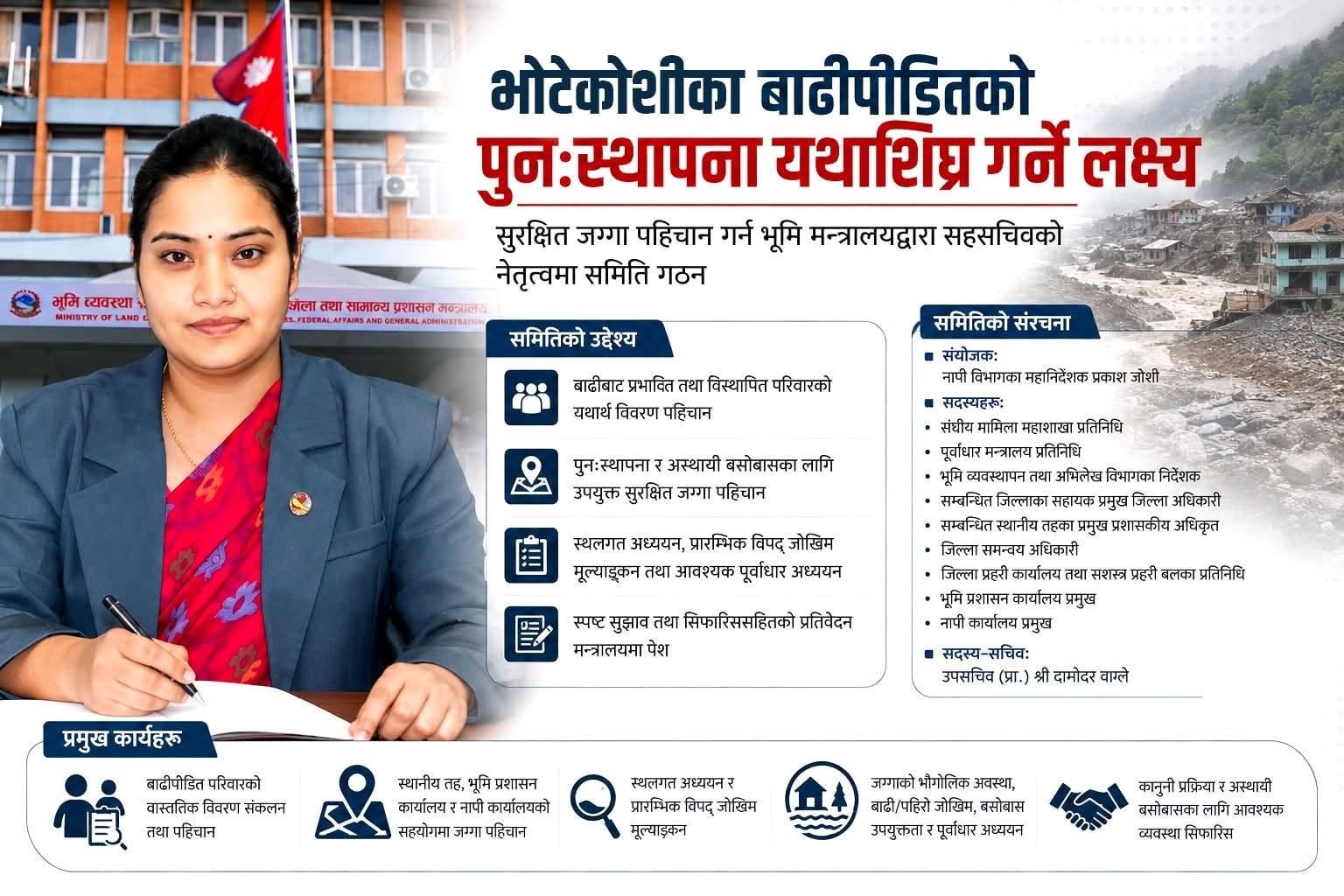 हिमबाढी पीडितको पुनःस्थापना पहल सुरु, सुरक्षित जग्गा पहिचान गरिँदै