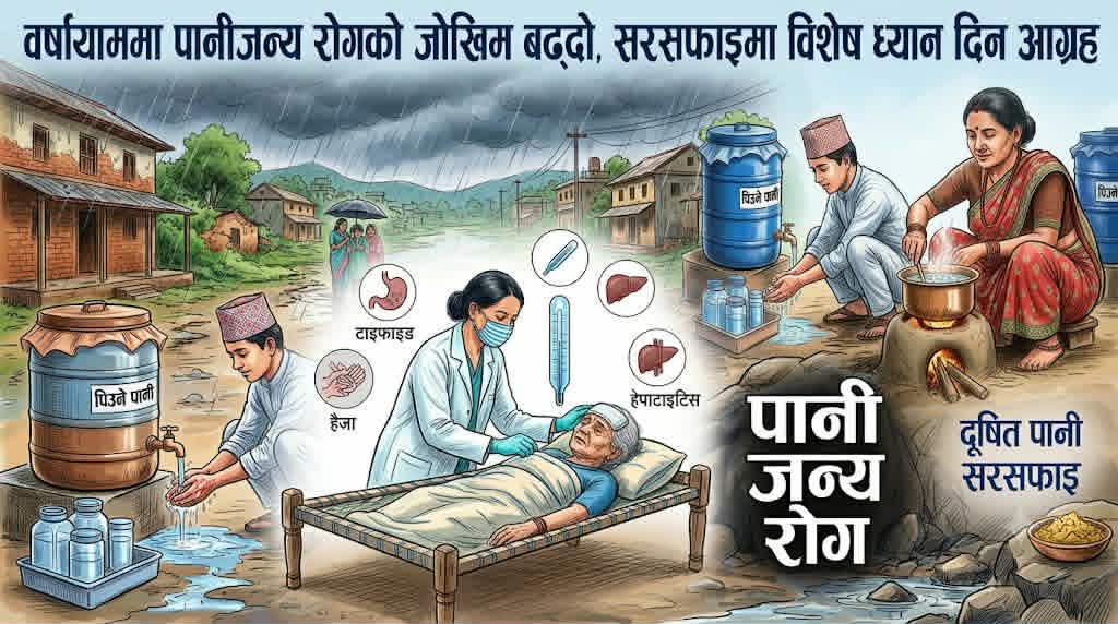 वर्षायाममा पानीजन्य रोगको जोखिम बढ्दो, सरसफाइमा विशेष ध्यान दिन आग्रह