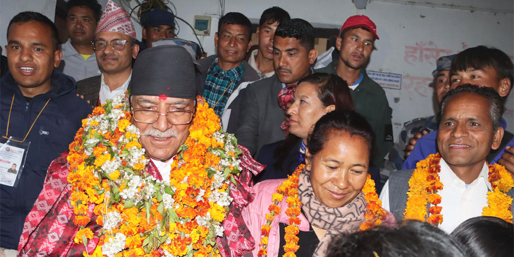 रुकुम पूर्वबाट नेपाली कम्युनिष्ट पार्टीका संयोजक प्रचण्ड विजयी